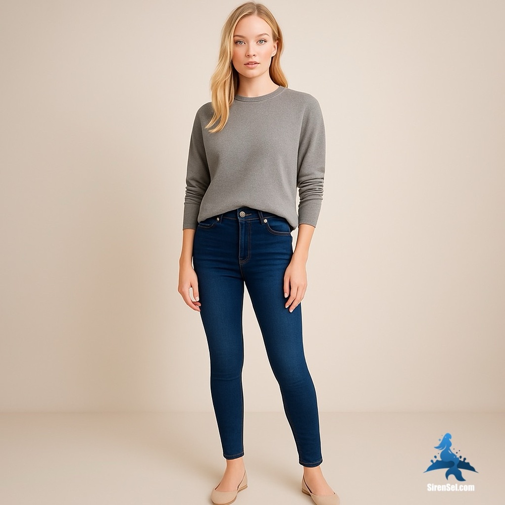 1141 J.Crew Classic High-Rise Skinny Jeans - Size 26 - Blue Medium Wash - Picture 2 of 11